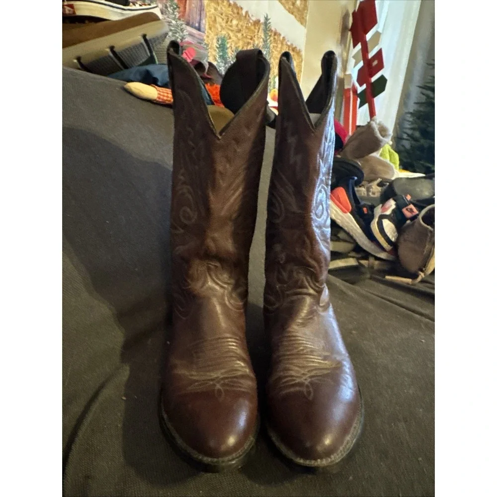 Justin Vintage Western Cowboy Boots Men's Size 9 EE - Picture 1 of 5